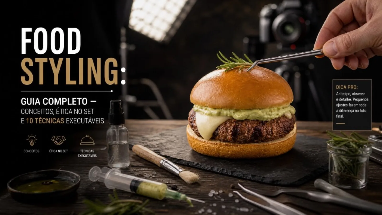 Food Styling: Guia Completo — Conceitos, Ética no Set e 10 Técnicas Executáveis