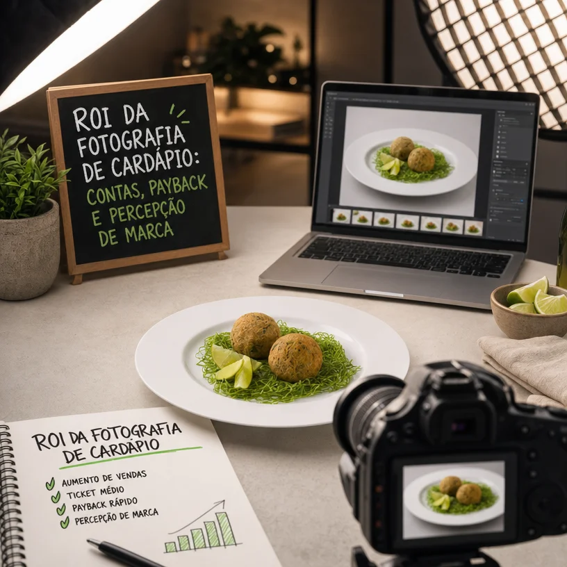 ROI da Fotografia de Cardápio: Contas, Payback e Percepção de Marca